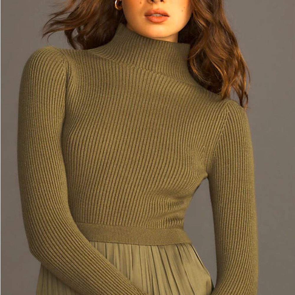 Anthropologie Thea Twofer Moss Green Dress